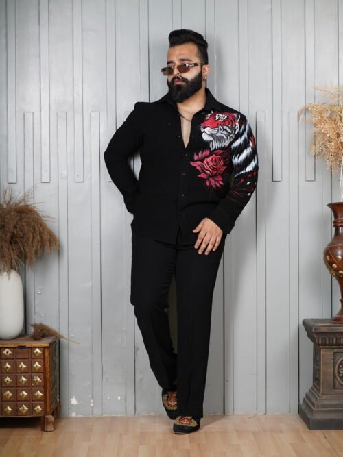 The Red tiger handpainted shirt