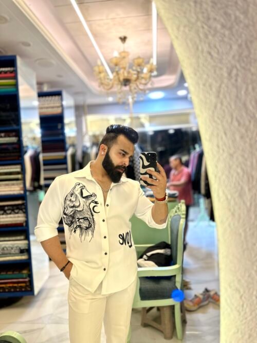 The dark wolf & love handpainted shirt