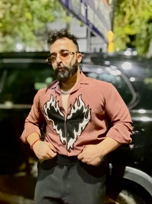 The Burning heart embroidered shirt