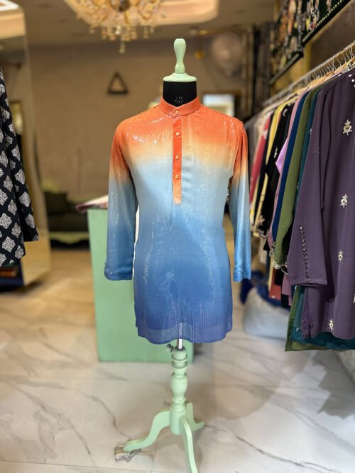 Ombre sequin colorful kurta set